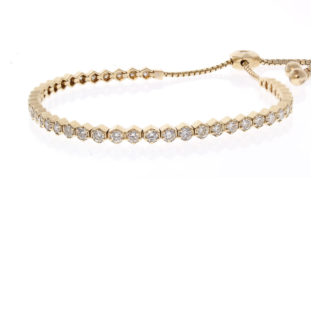 14K Yellow Gold Diamond Gemstone Bracelet
