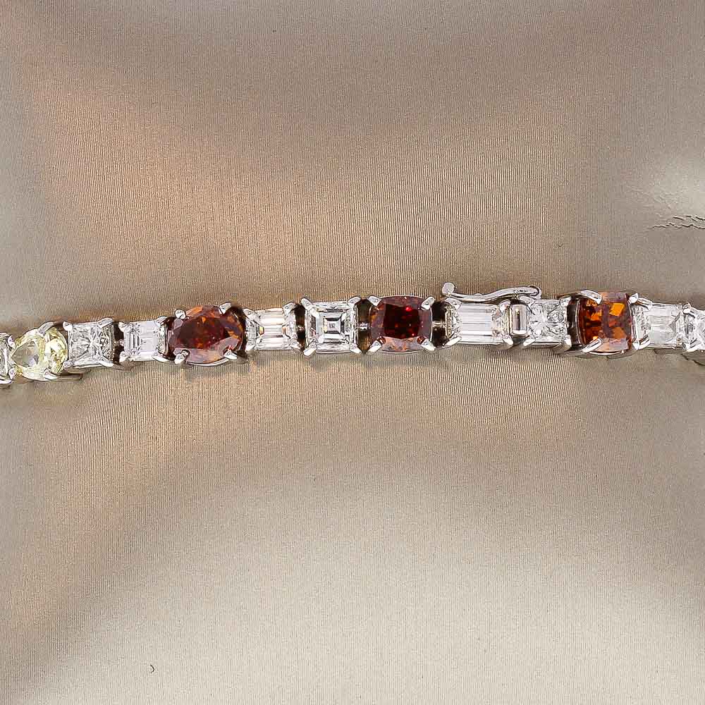 18K White Gold Diamond Gemstone Bracelet