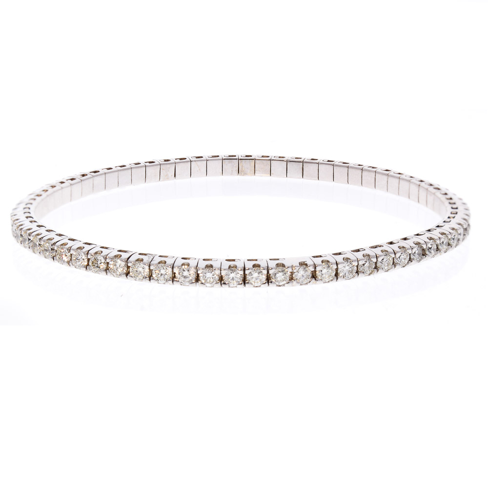 18K White Gold Diamond Gemstone Bracelet