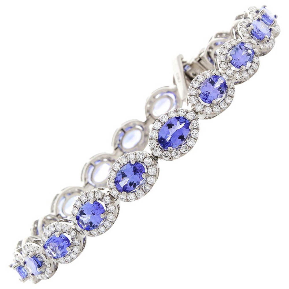 18K White Gold Tanzanite Gemstone Bracelet