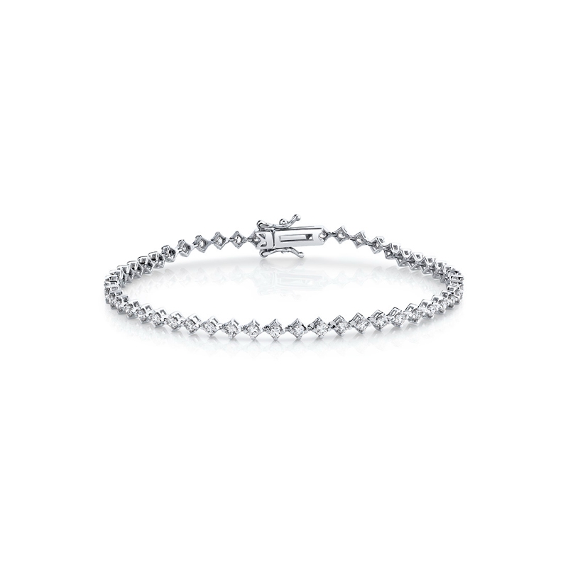Four Prong Offset Diamond Bracelet 1.55 CT