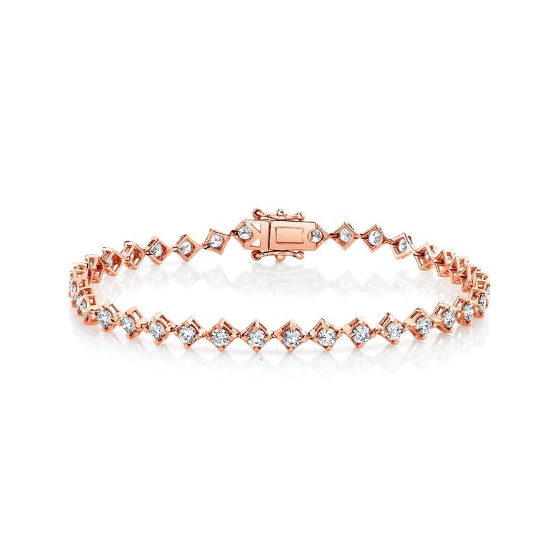 Four Prong Offset Diamond Bracelet 2.50 CT