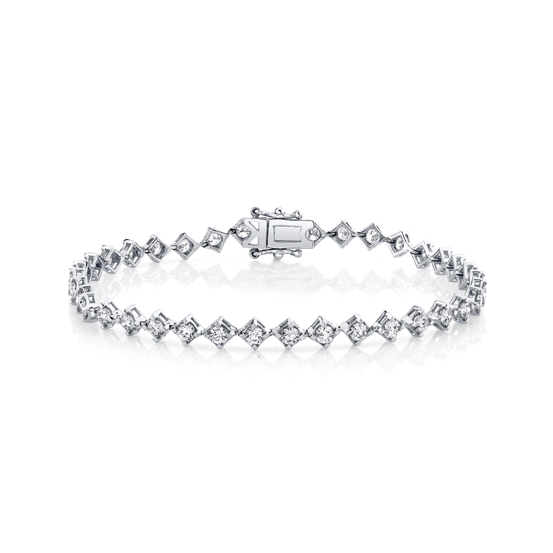 Four Prong Offset Diamond Bracelet 2.50 CT