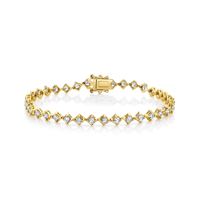 Four Prong Offset Diamond Bracelet 2.60 CT