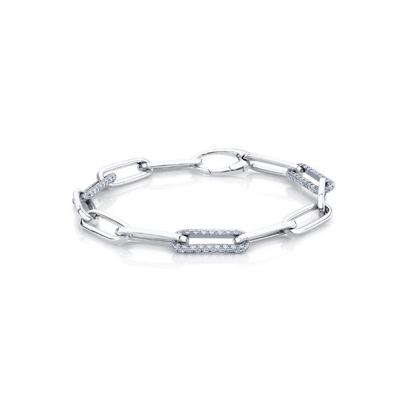 Two Tone Paperclip Bracelet 1.50 CT