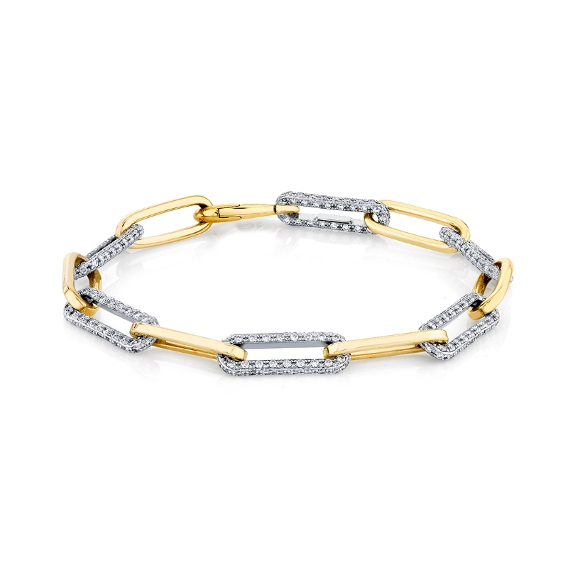 Two Tone Paperclip Bracelet 3.06 CT