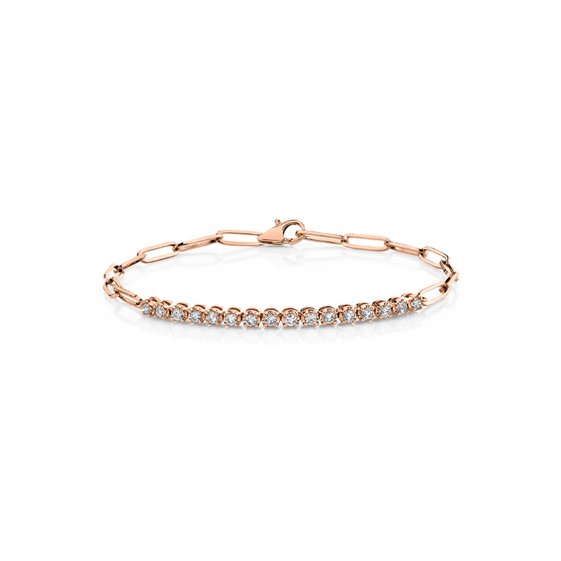 Round Tennis Bar Paperclip Bracelet