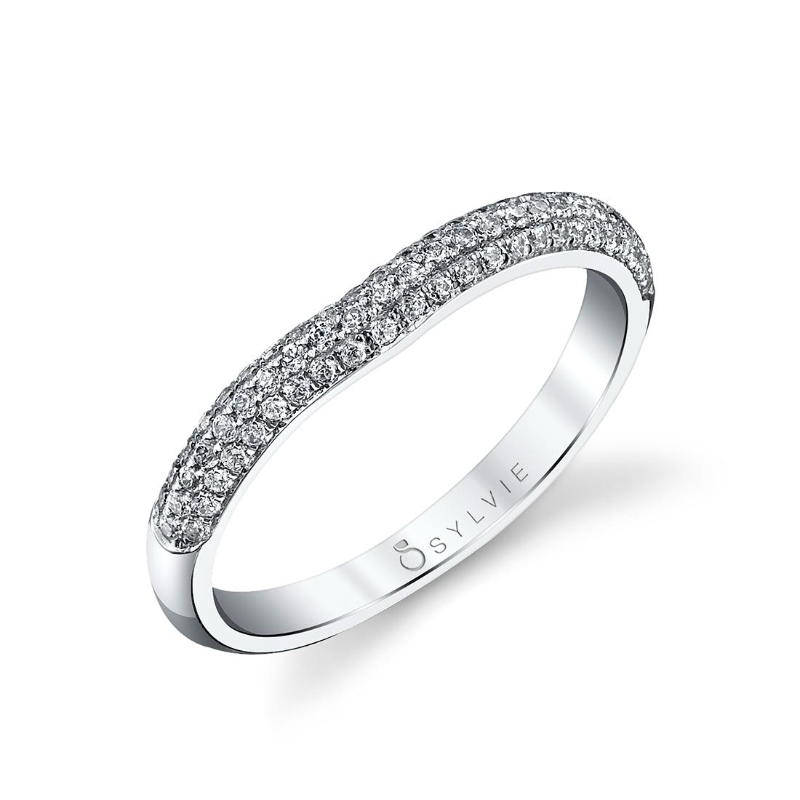 Unique Pave Diamond Wedding Band - Naomie