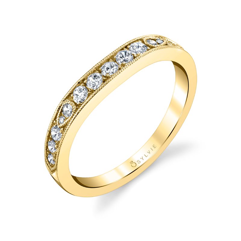 Milgrain Diamond Wedding Ring - Chereen