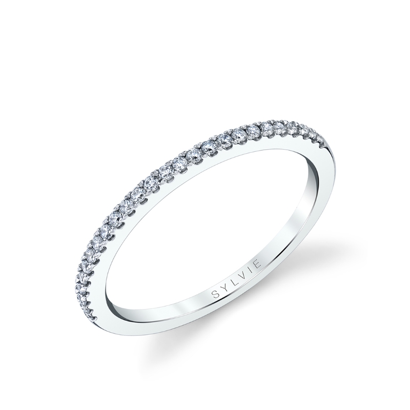 Classic Thin Pave Wedding Band - Carlotta