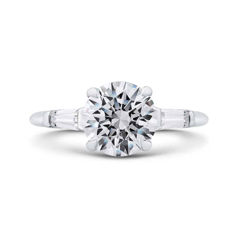 14K White Gold Round Diamond Classic Engagement Ring (Semi-Mount)