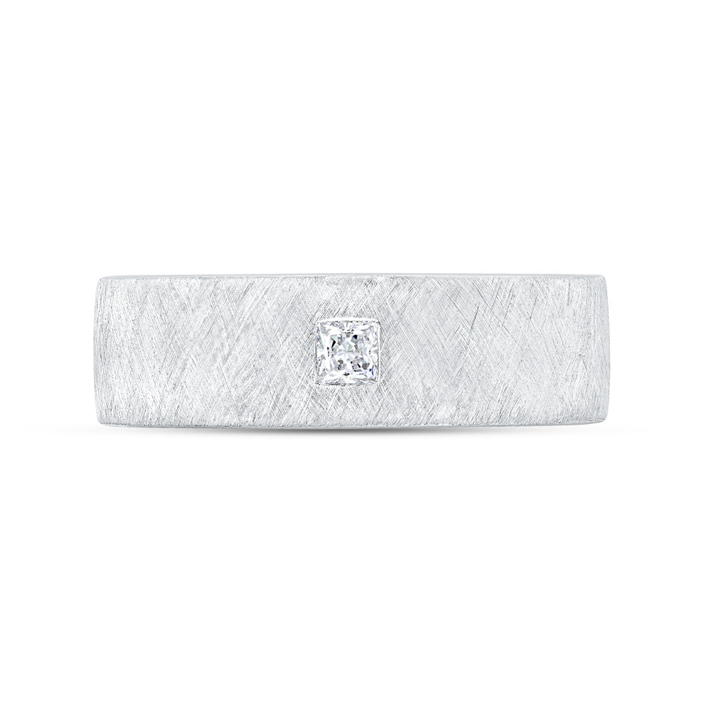 14K White Gold with Princess Diamond Men