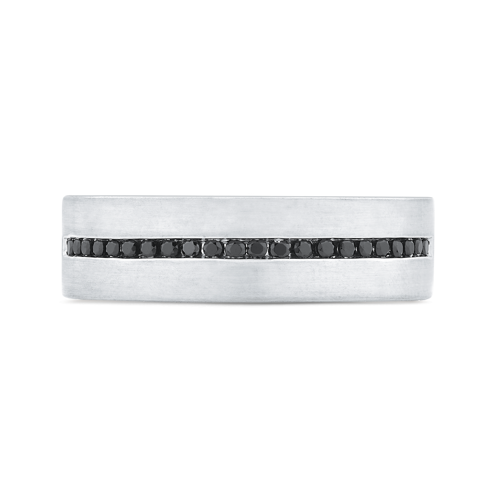 14K White Gold with Round Black Diamond Men