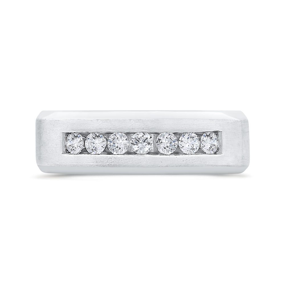14K White Gold with Round Diamond Men