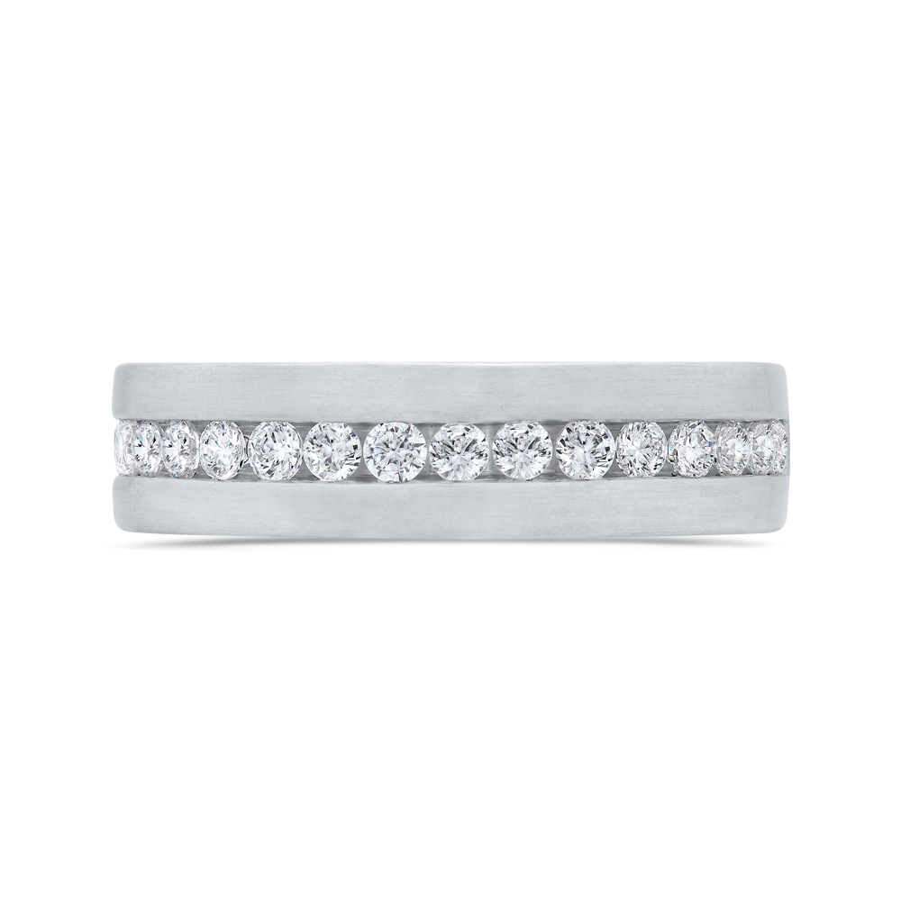 14K White Gold with Round Diamond Men