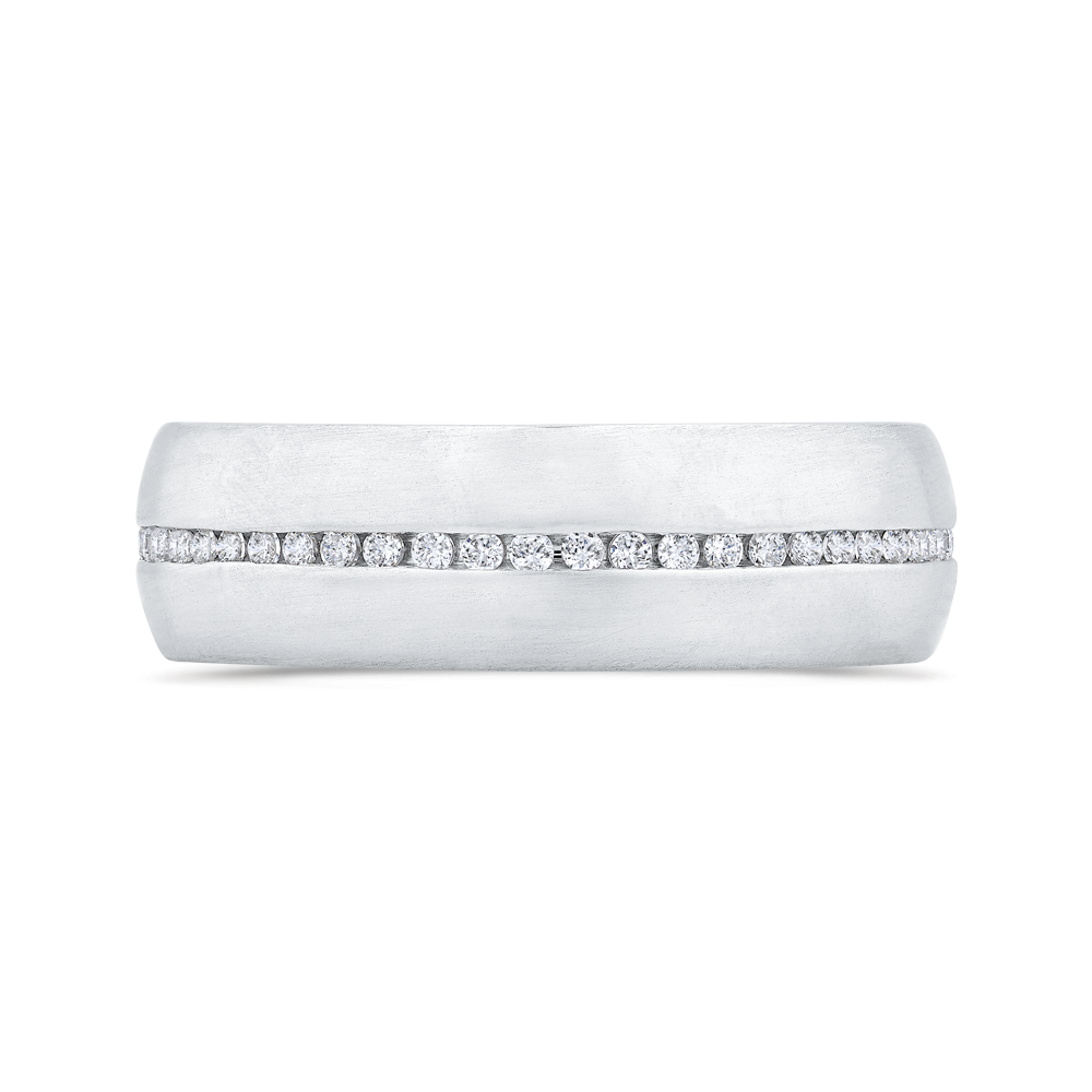 14K White Gold with Round Diamond Men