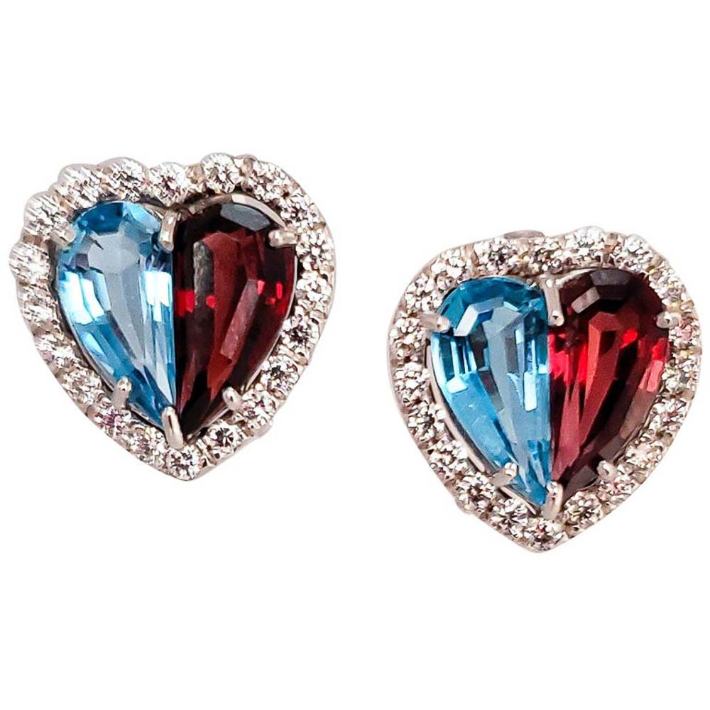 14K White Gold Topaz Gemstone Earrings