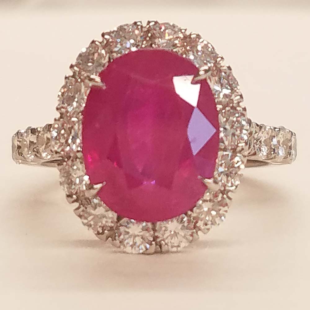 18K White Gold Ruby Gemstone Ring