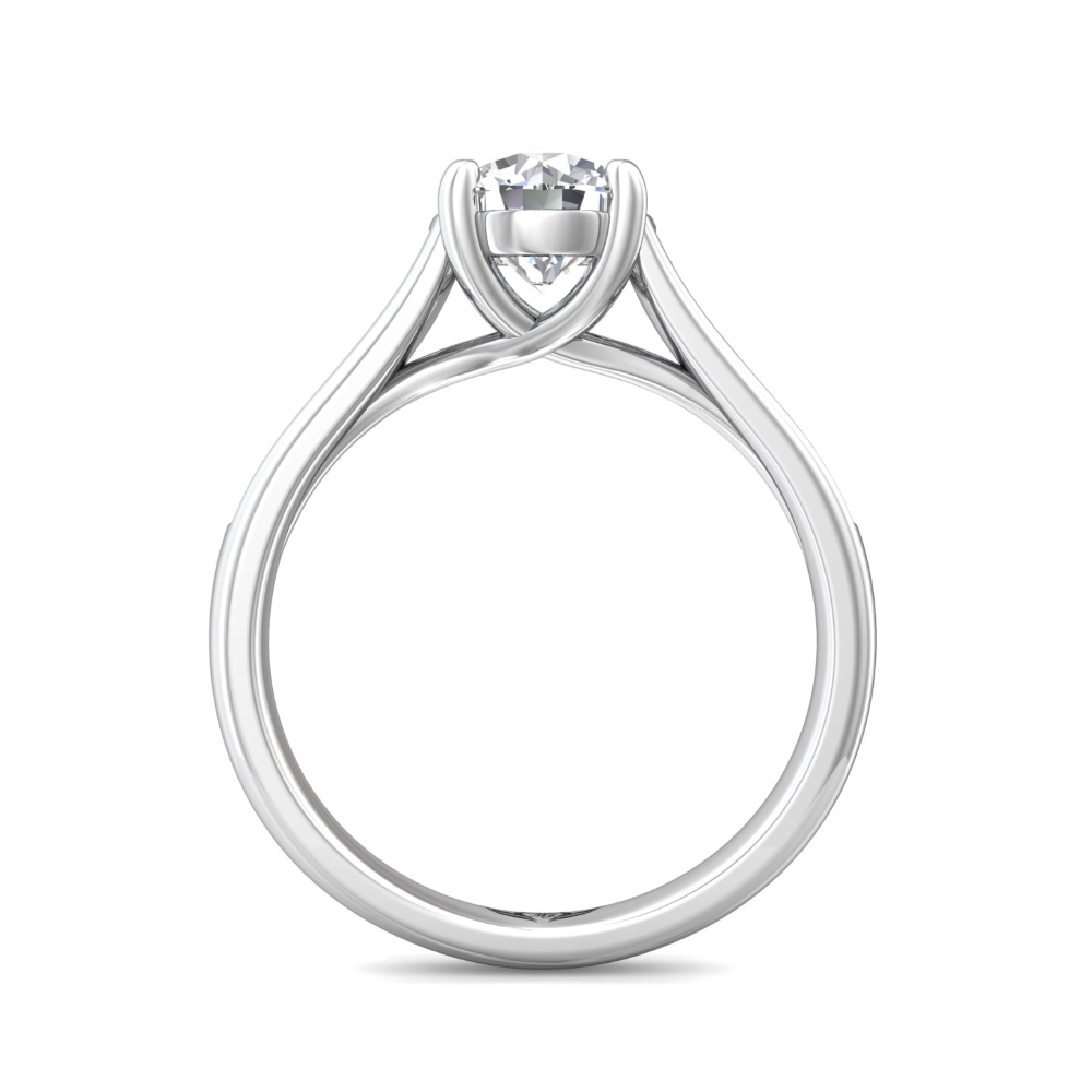 18K White Gold Round Diamond Engagement Ring