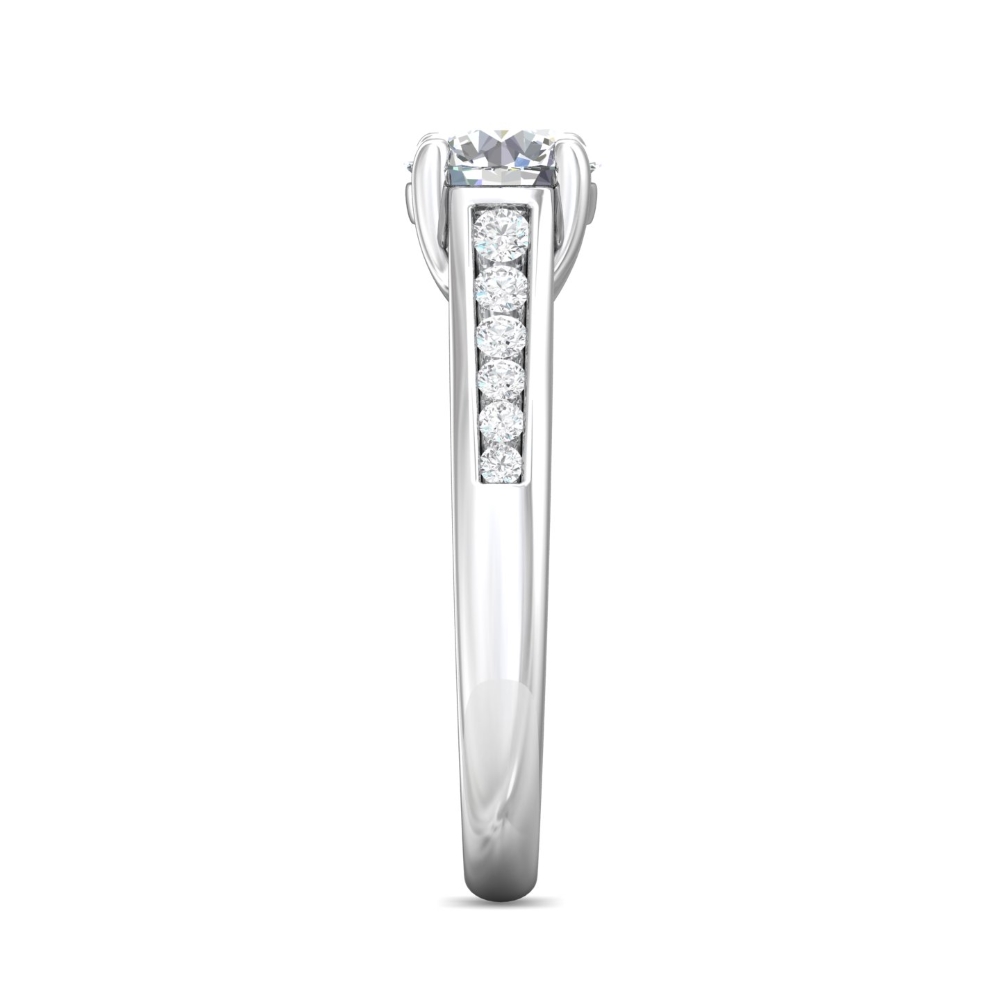 18K White Gold Round Diamond Engagement Ring
