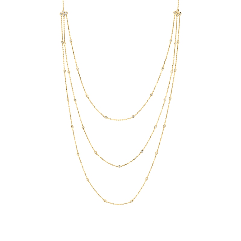 Layered Diamonds by the Yard Necklace