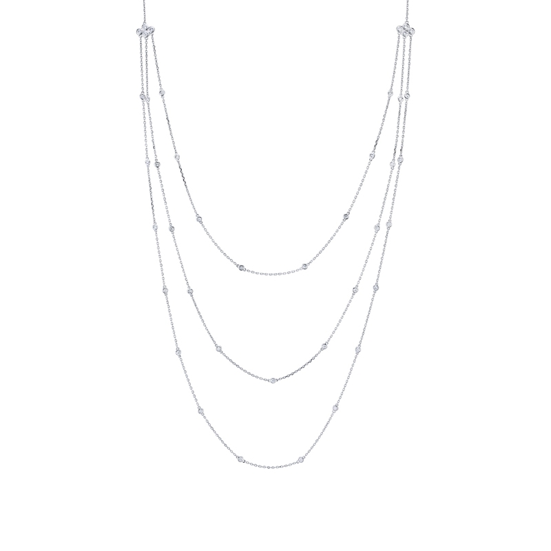 Layered Diamonds by the Yard Necklace