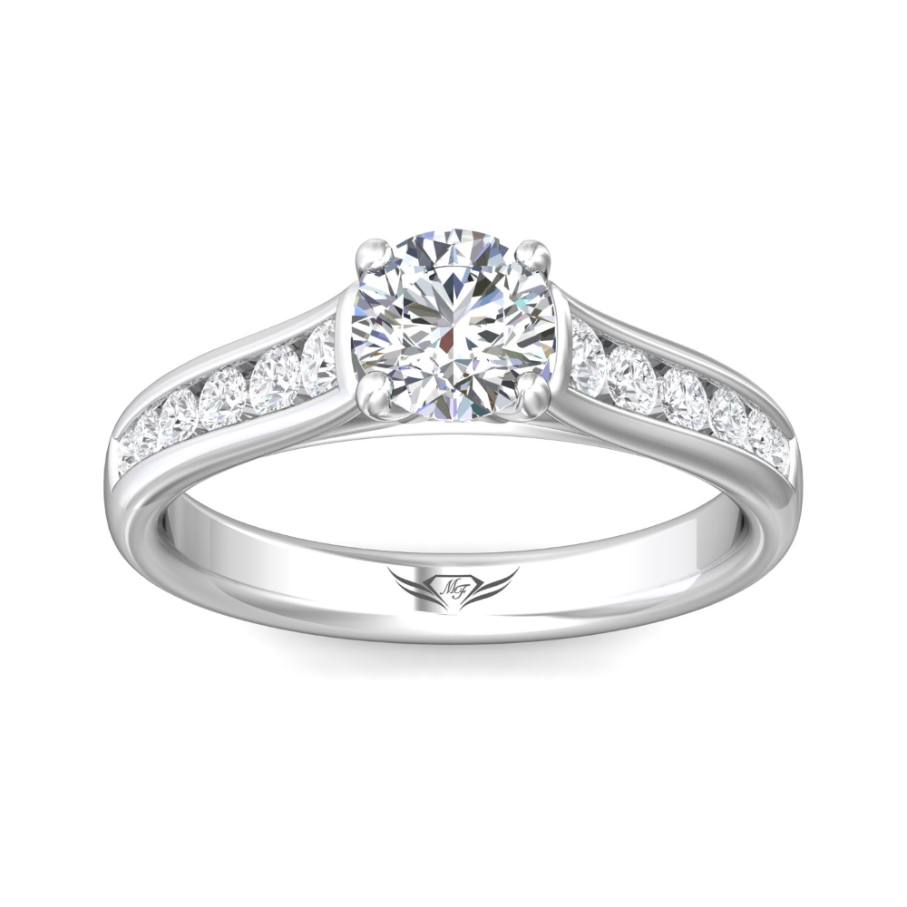  Platinum Round Diamond Engagement Ring