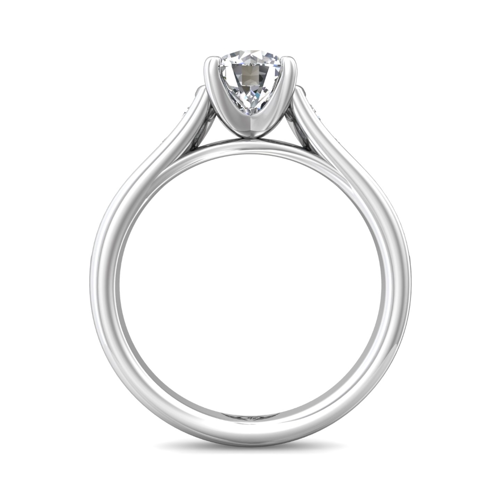  Platinum Round Diamond Engagement Ring