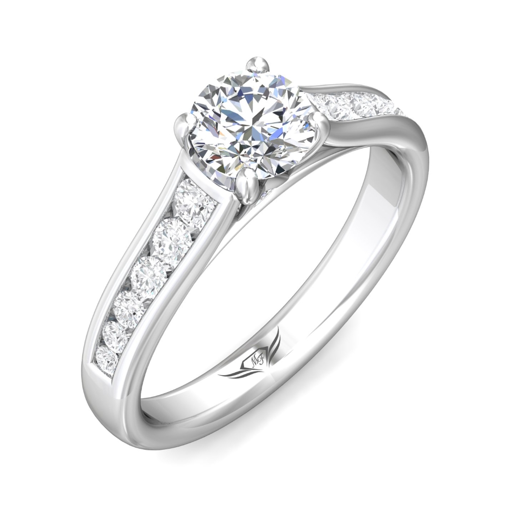  Platinum Round Diamond Engagement Ring