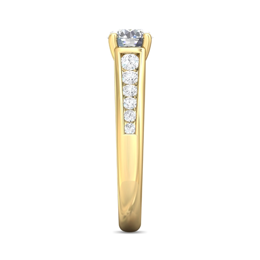 14K Yellow Gold Round Diamond Engagement Ring