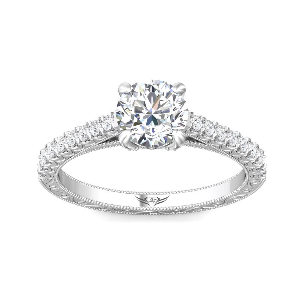 18K White Gold Round Diamond Engagement Ring