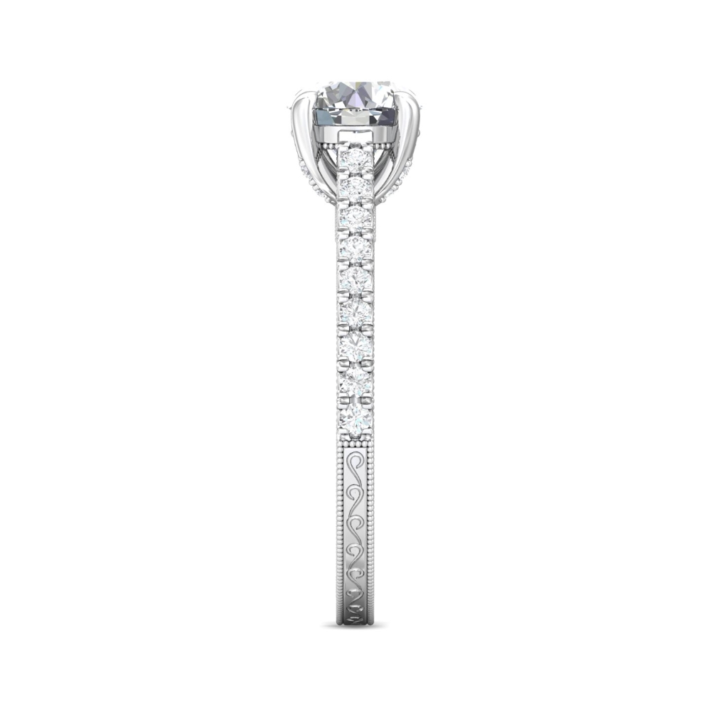 18K White Gold Round Diamond Engagement Ring