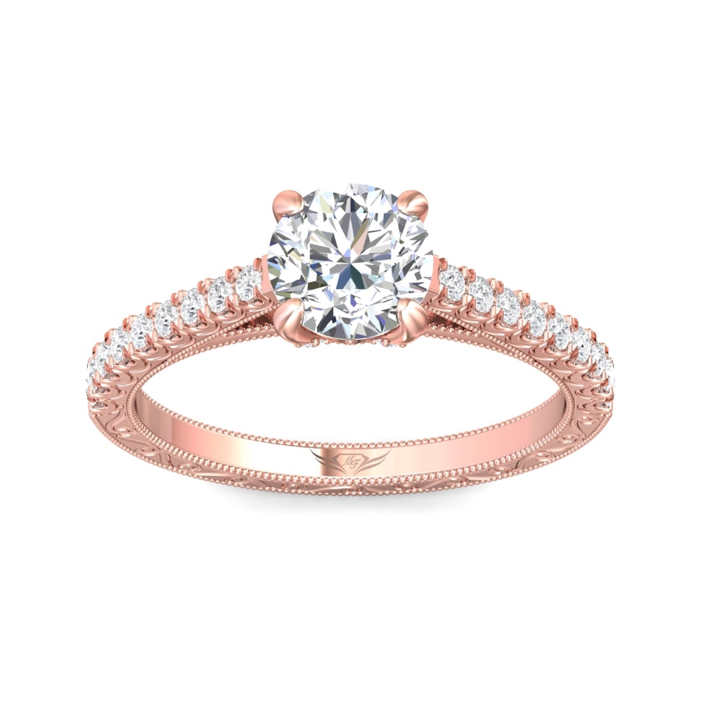 18K Rose Gold Round Diamond Engagement Ring