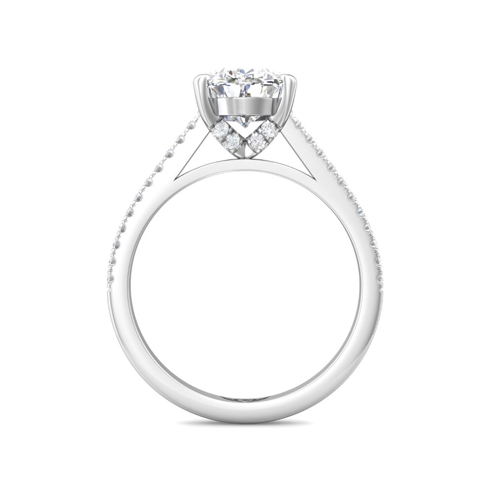 18K White Gold Pear Shape Diamond Engagement Ring
