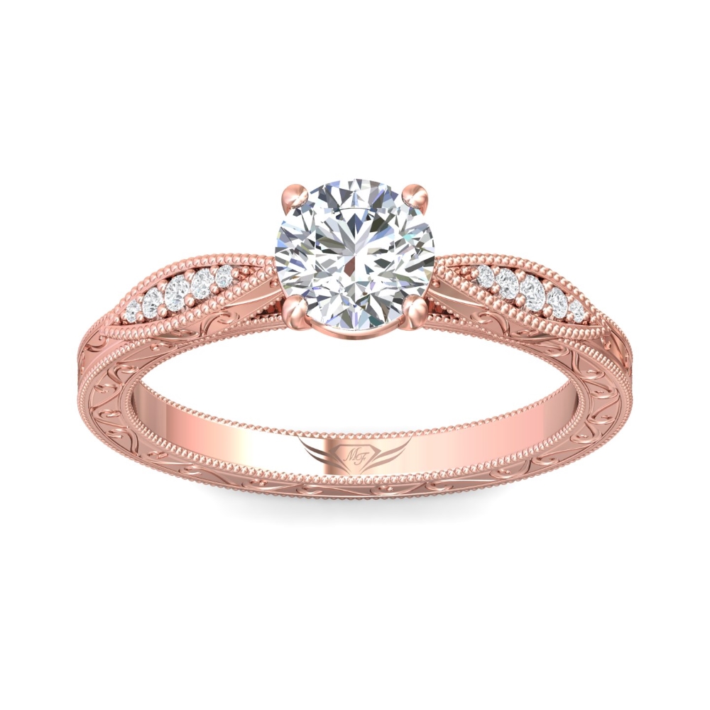 14K Rose Gold Round Diamond Engagement Ring