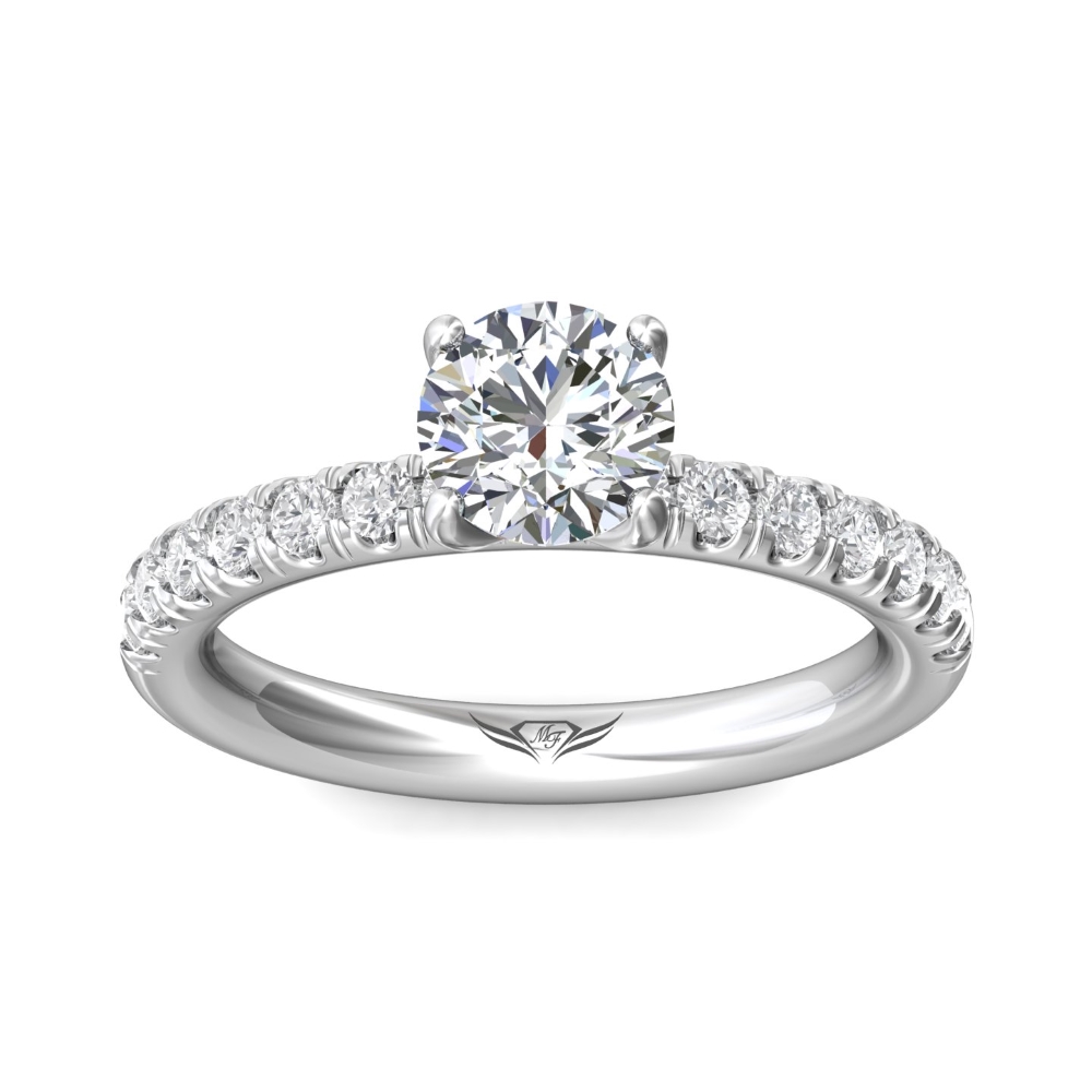18K White Gold Round Diamond Engagement Ring