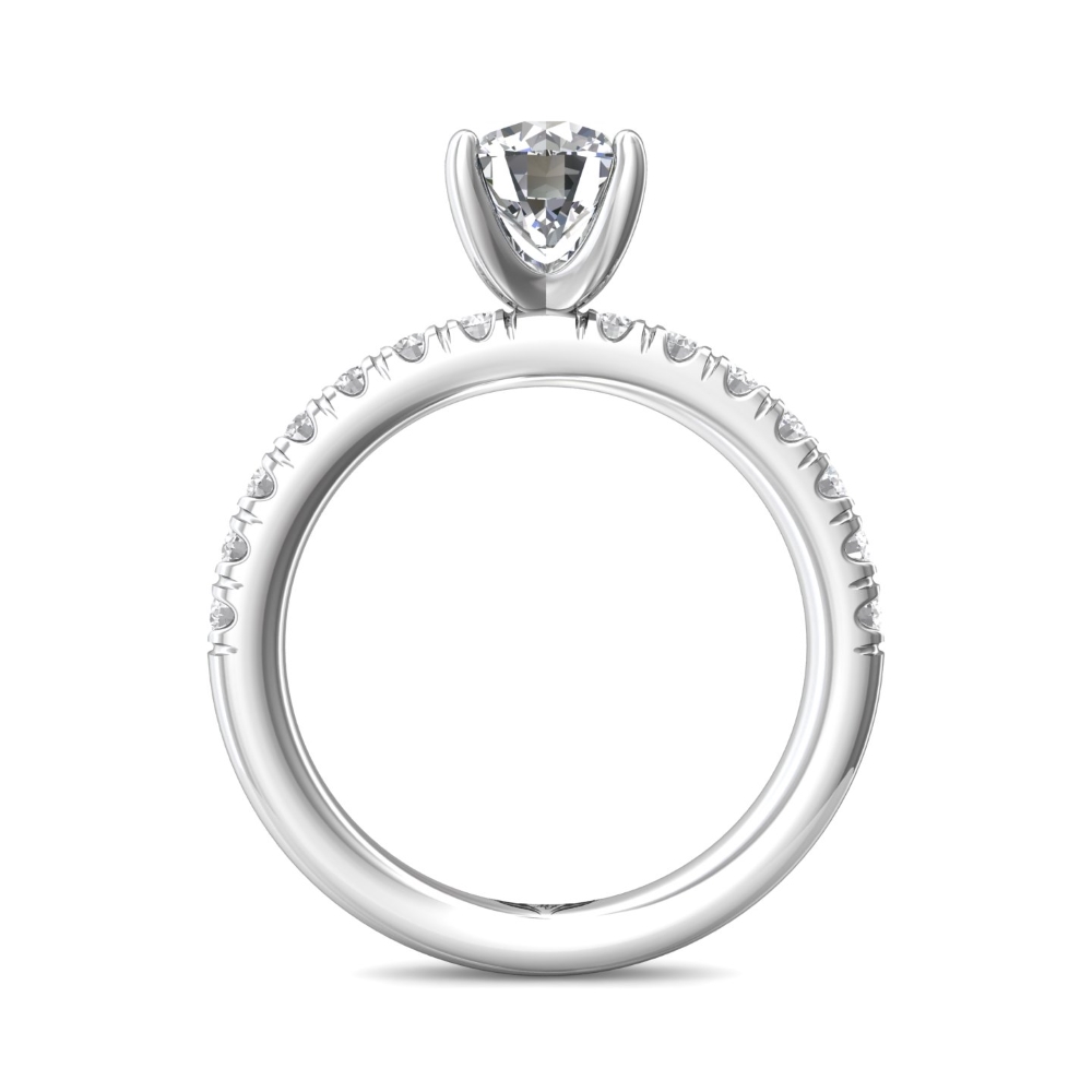 18K White Gold Round Diamond Engagement Ring