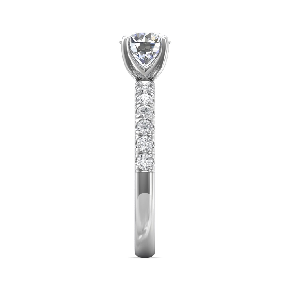 18K White Gold Round Diamond Engagement Ring