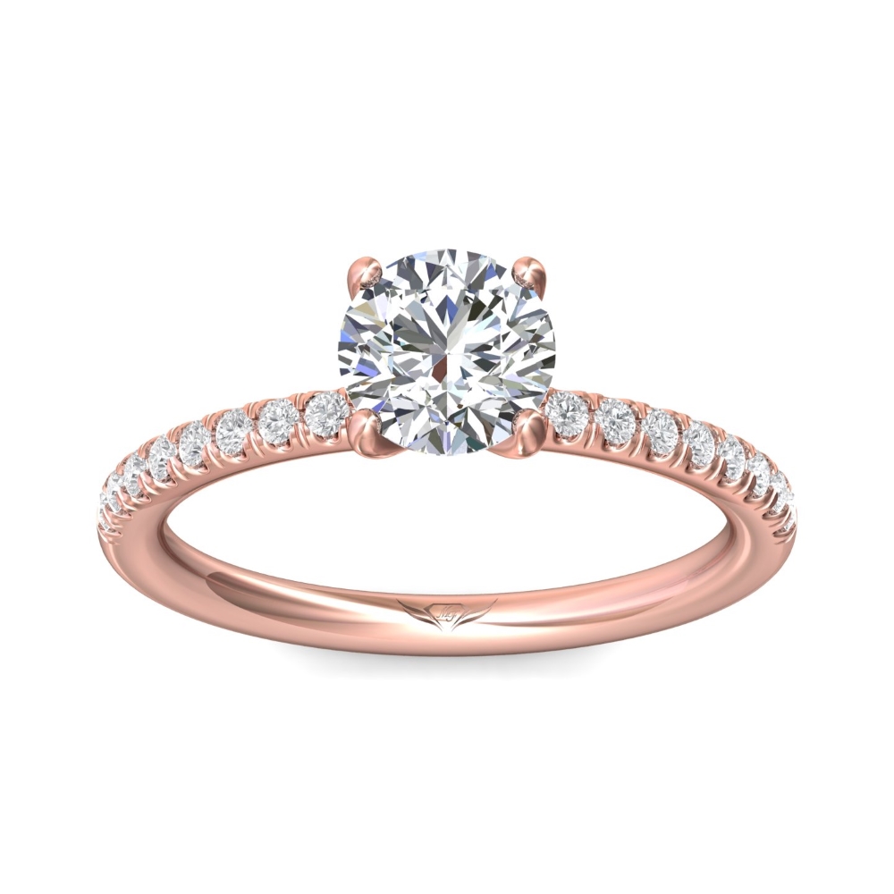 14K Rose Gold Round Diamond Engagement Ring