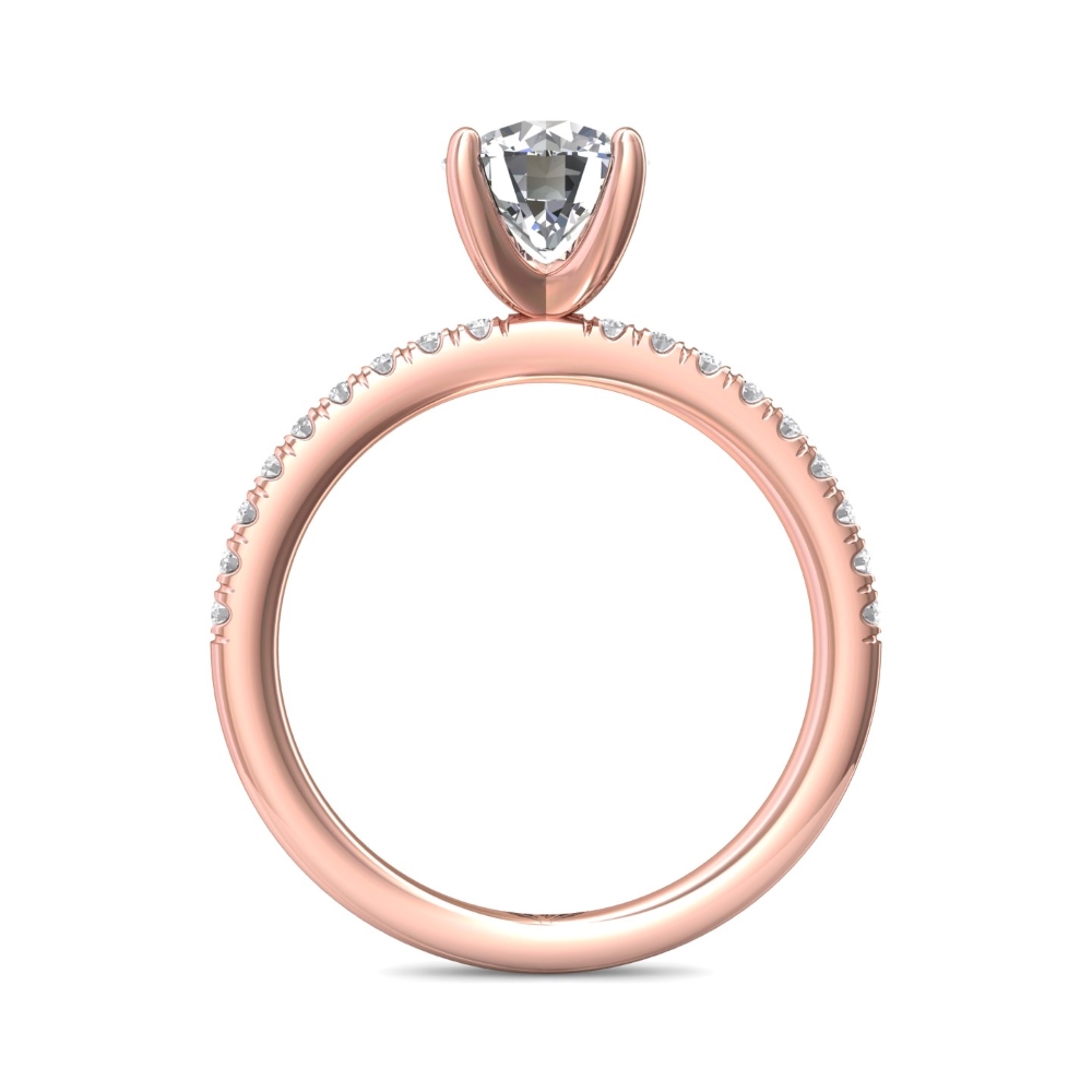 14K Rose Gold Round Diamond Engagement Ring