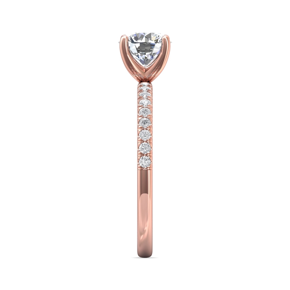 14K Rose Gold Round Diamond Engagement Ring