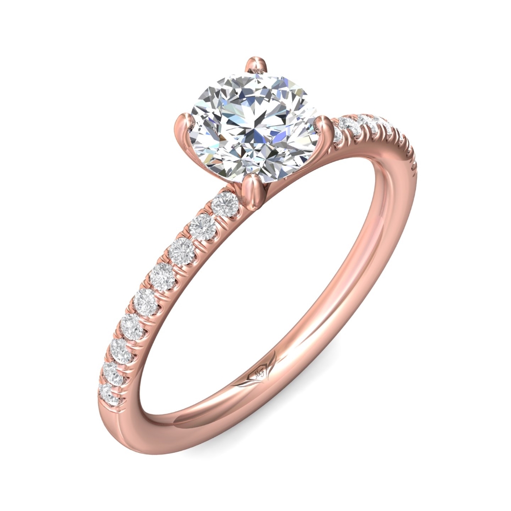 14K Rose Gold Round Diamond Engagement Ring