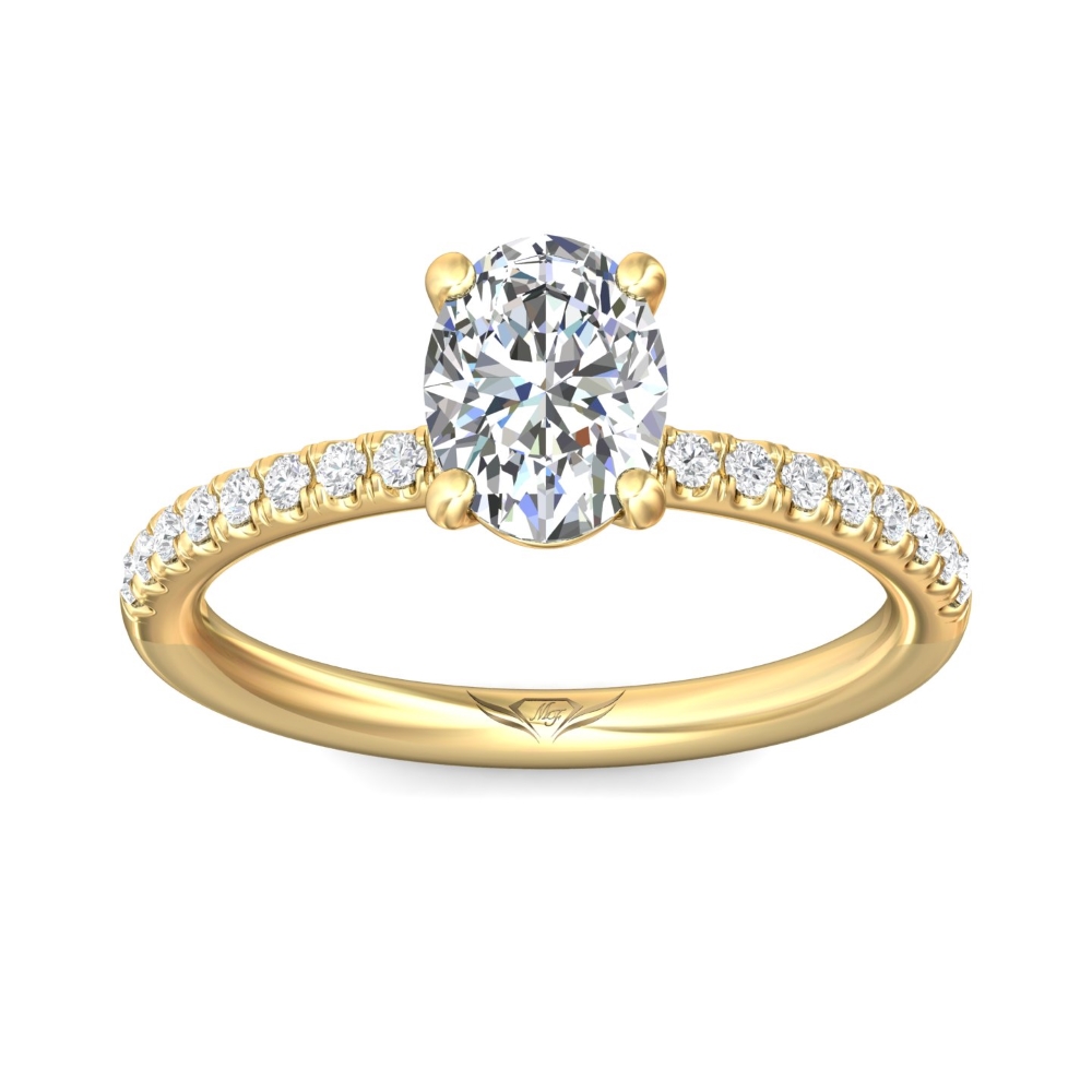 18K Yellow Gold Oval Diamond Engagement Ring