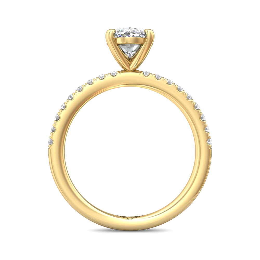 18K Yellow Gold Oval Diamond Engagement Ring
