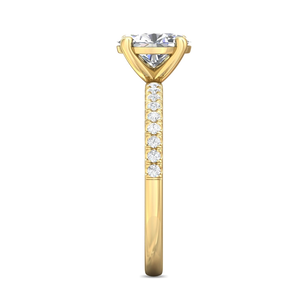 18K Yellow Gold Oval Diamond Engagement Ring
