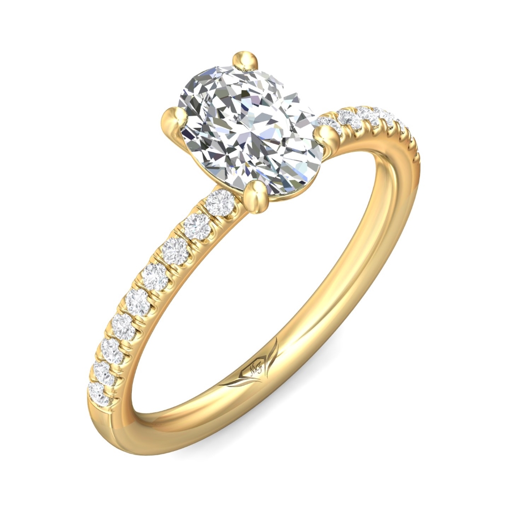 18K Yellow Gold Oval Diamond Engagement Ring