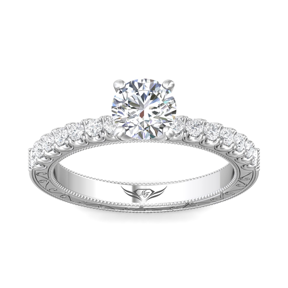  Platinum Round Diamond Engagement Ring