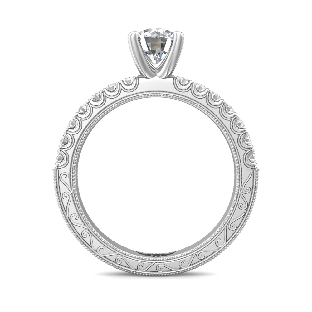  Platinum Round Diamond Engagement Ring