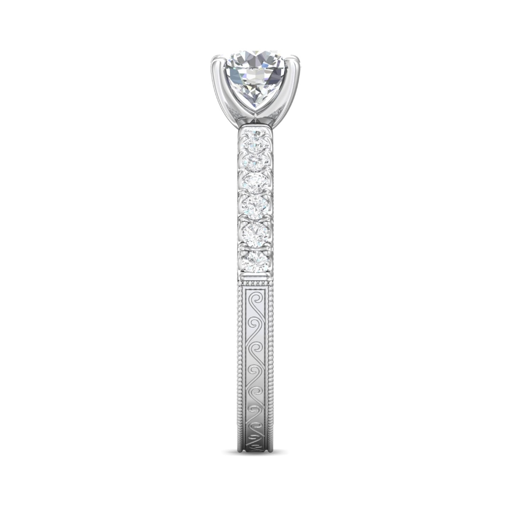  Platinum Round Diamond Engagement Ring