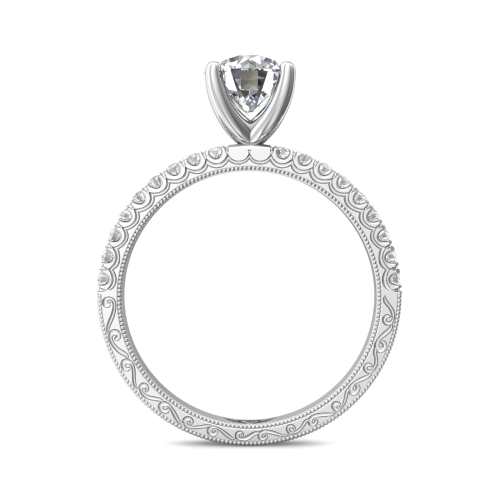 18K White Gold Round Diamond Engagement Ring